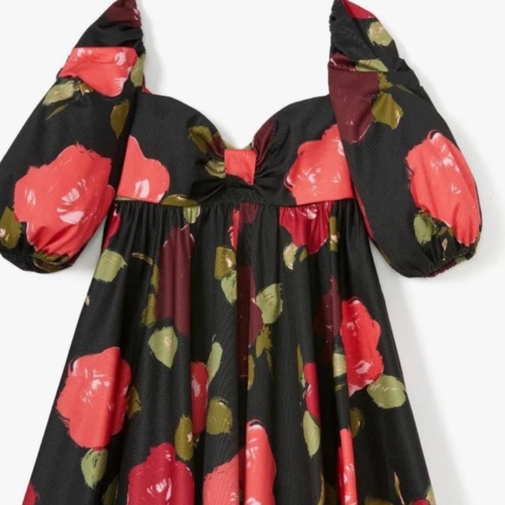 Kate Spade Black and Red Floral Mini Dress